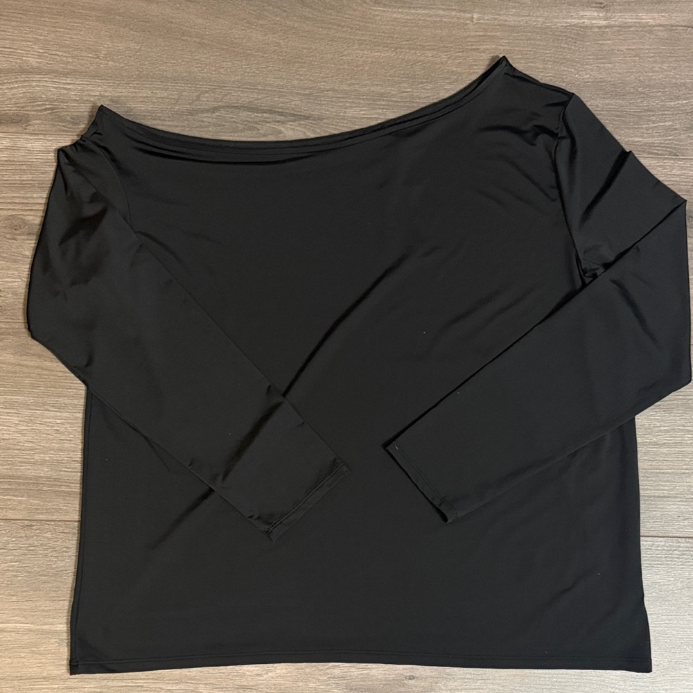 Express Black Long Sleeve Off-Shoulder Top